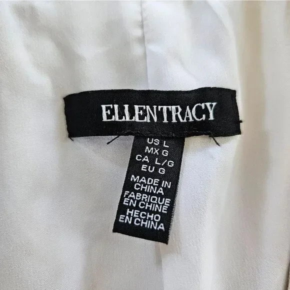 NWT Ellen Tracy Linen Relaxed Fit Oversized Blazer Jacket in Oatmeal Twill L - Picture 4 of 12